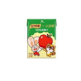 统一100%苹果汁200ml 6盒浓缩果汁小浣熊便携口袋饮品8盒礼盒装