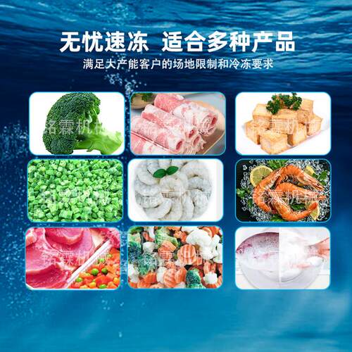 商用生食品面785点备速冻产线 全速自动水饺糕点速冻设低温单螺旋