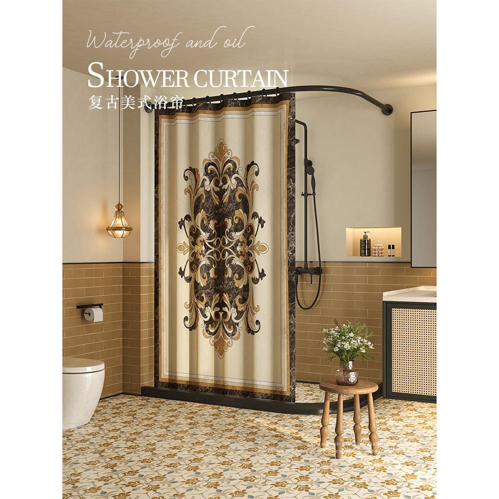 欧式覆古浴帘卫生间浴室门帘加高洗澡防霉防水隔断帘高档2025新款