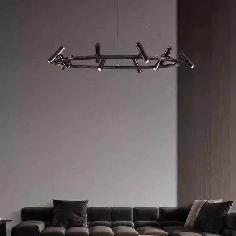 现代简约客厅吊灯北欧旋转射灯圆环LED灯具极简意式长条餐厅灯具,家装灯饰光源,餐厅吊灯,淘宝优惠券,粉丝福利购,淘宝优惠卷