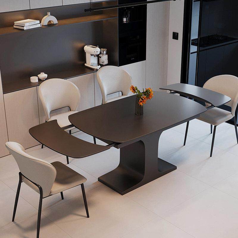 意式极简岩板餐桌椅组合现代简约家用长方形饭桌轻奢高级感拉伸,住宅家具,岩板餐桌,淘宝优惠券,粉丝福利购,淘宝优惠卷