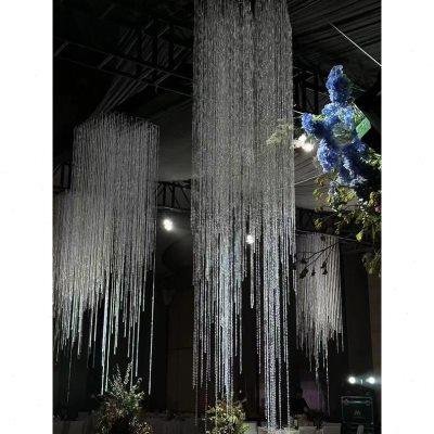 新款婚庆吊顶道具若汐铁艺亚克力吊顶装饰地球珠帘流苏挂件