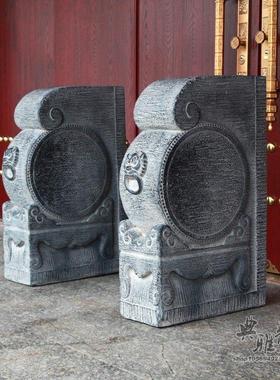 中国风石雕门墩抱鼓石彷古典石镇宅家用门当户对貔貅麒麟门口摆件