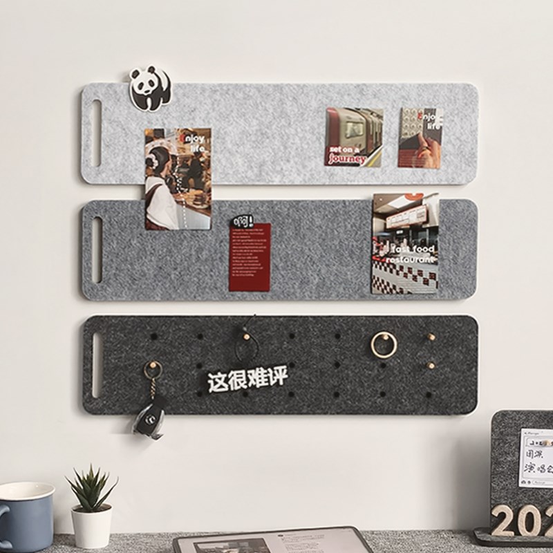 墙贴照片毛毡墙组合置物架挂钩软木板免打孔留言板展示板幼儿园