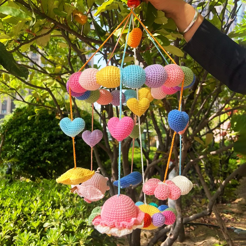 小师妹手作孕期奶泡机时间毛线 线手工编织宝宝婴儿床铃钩针diy材