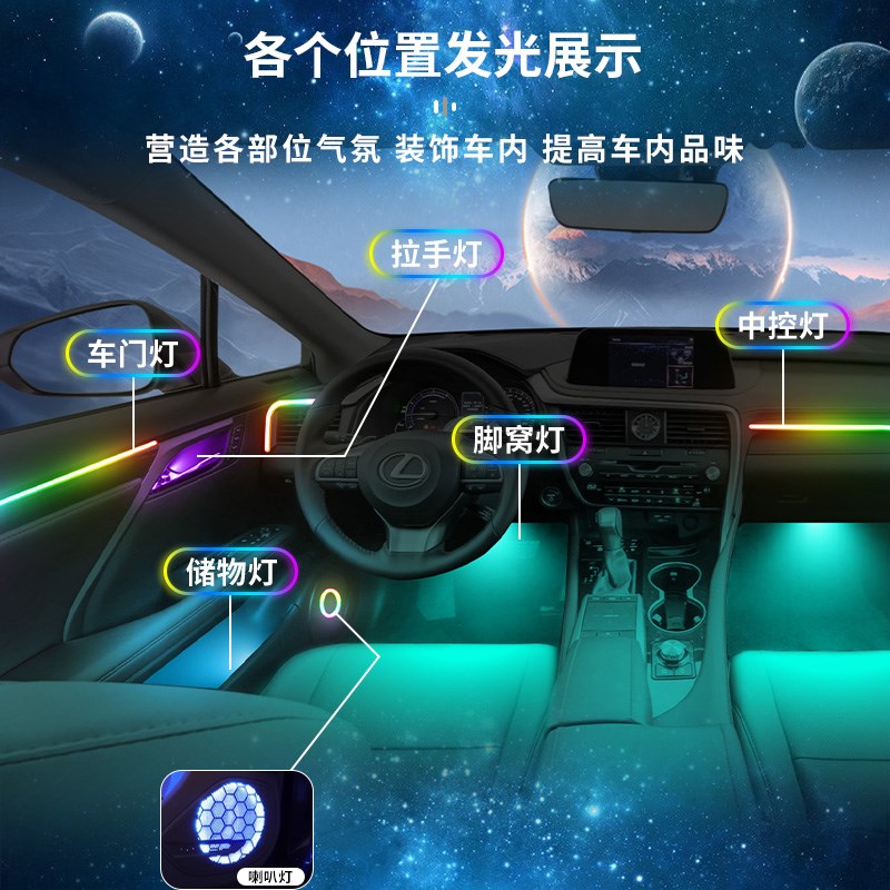 雷克萨斯RX氛围灯改装用品rx300车内装饰500h内饰350h气氛件