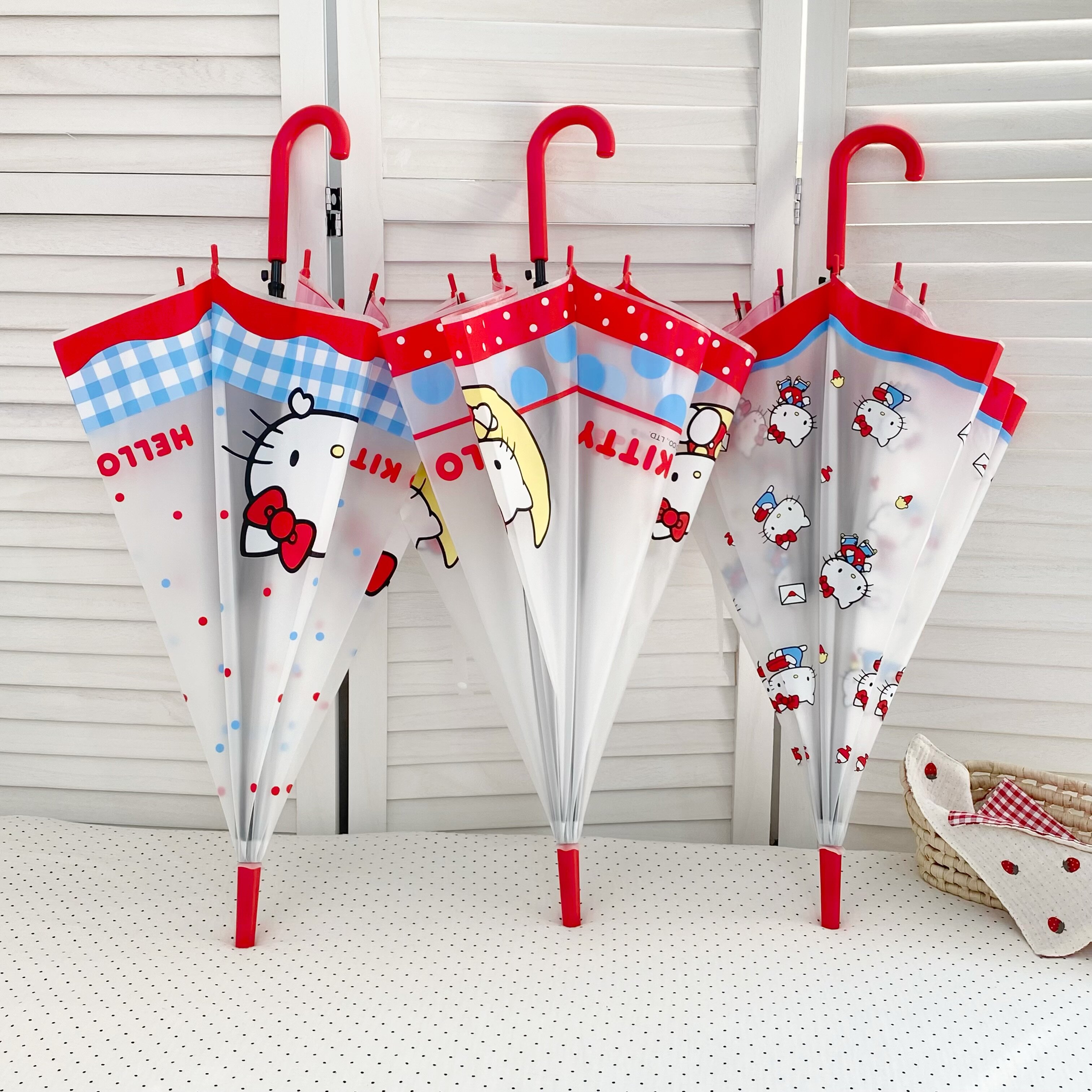 HELLOKITTY凯蒂猫磨砂透明伞女生卡通雨伞儿童学生可爱直杆伞防雨图片