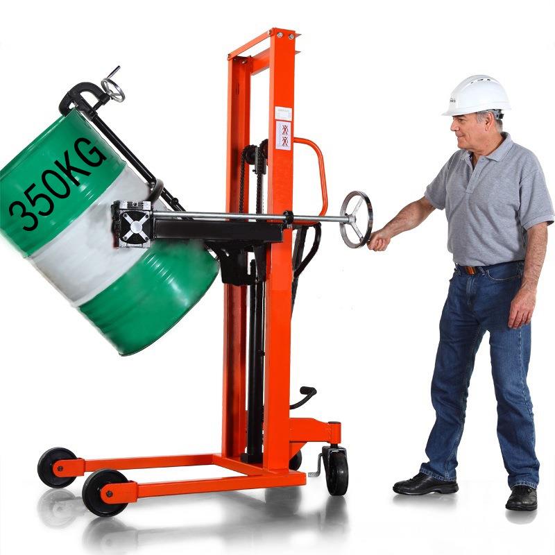 咬嘴卡式油桶搬运车油罐推车ytc液压叉车倒桶器油桶倾倒车倒料车