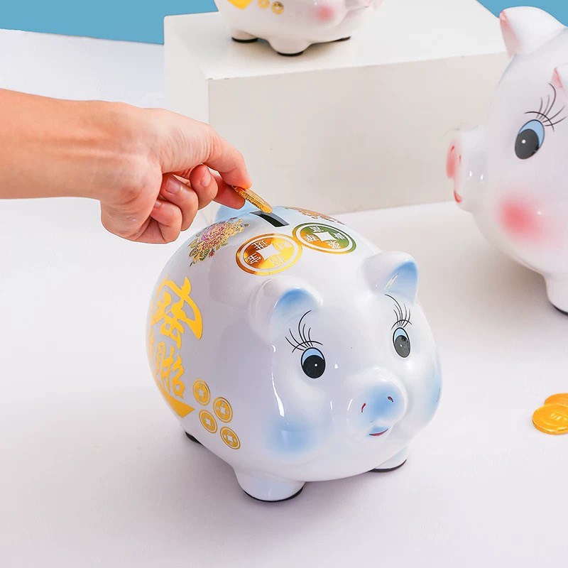 陶瓷存钱罐可存可取小猪2025新款储蓄罐儿童男孩女孩储钱罐摆件