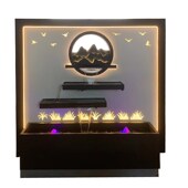 不锈钢水幕墙流水景观瀑布户外别墅庭院流水景墙会所喷泉假山流水