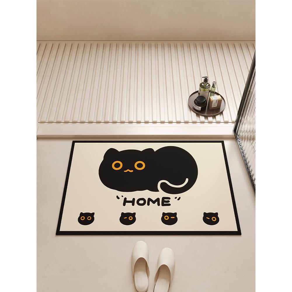 猫卡通浴室吸水防滑地板垫家庭浴室门厕所浴室脚垫硅藻泥垫