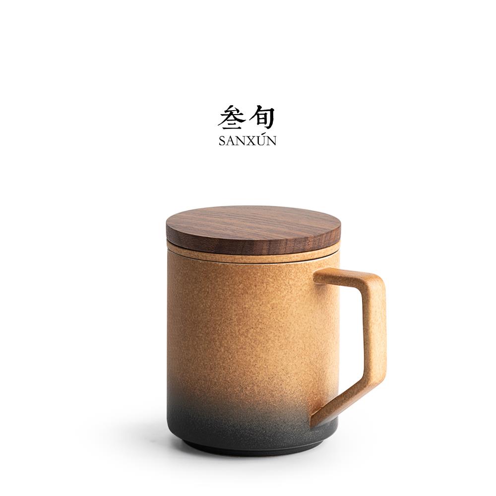 三十岁茶杯，茶水分离衬板过滤杯，陶瓷家庭办公水杯礼品定制