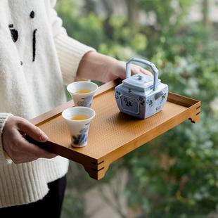 拓土竹制茶托盘茶盘托盘长方形实木盘子家用放茶杯水杯子茶具茶托