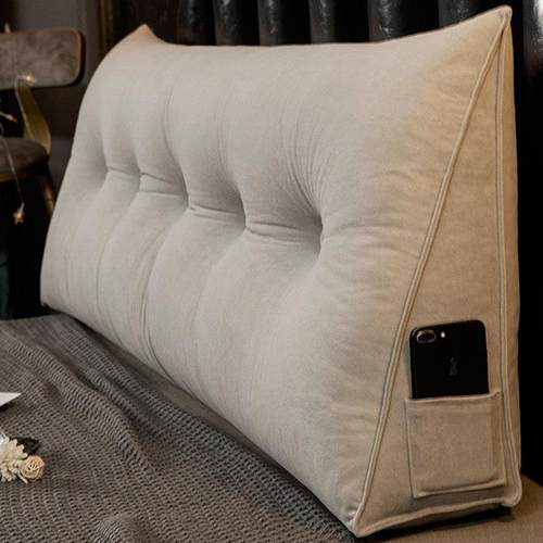 床头靠垫日式ins风榻榻米软包三角大号靠背北欧纯色床上靠枕卧室