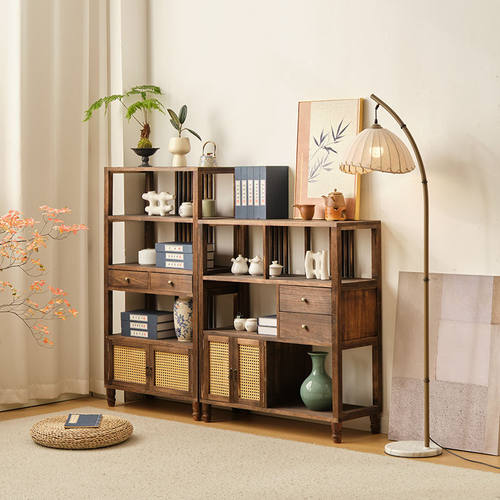 实木新中式博古架多宝阁办公室展示柜摆件陈列书架客厅玄关置物架