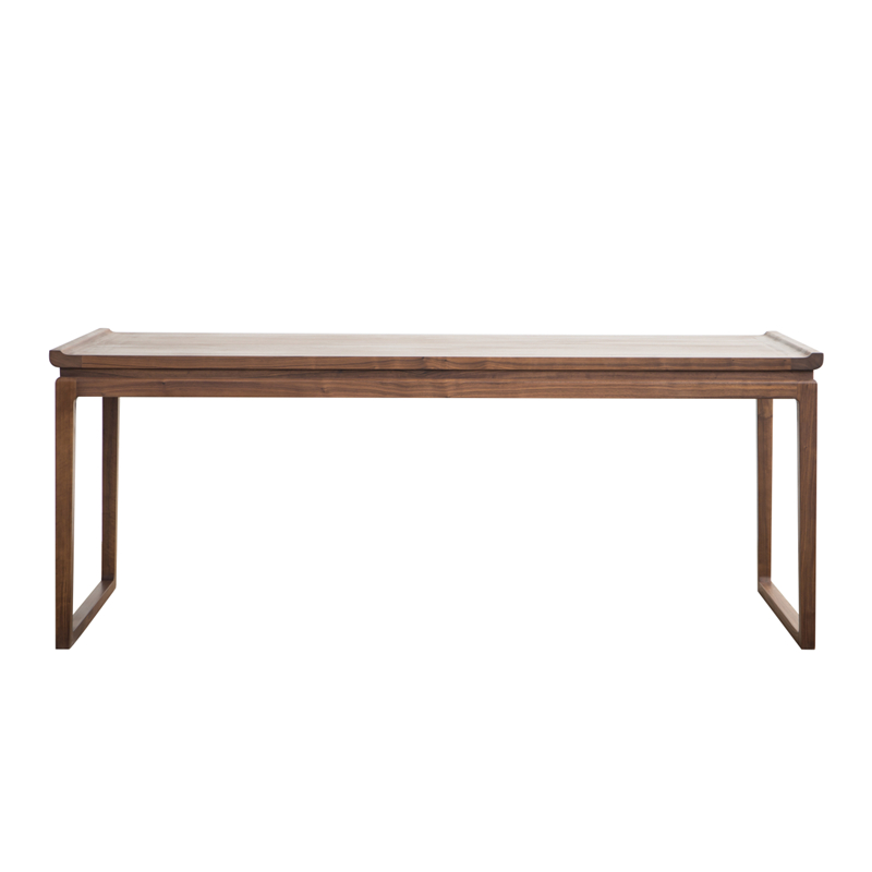 新中式黑胡桃木书房书桌书柜组合全实木画案书画桌榆木茶桌办公桌