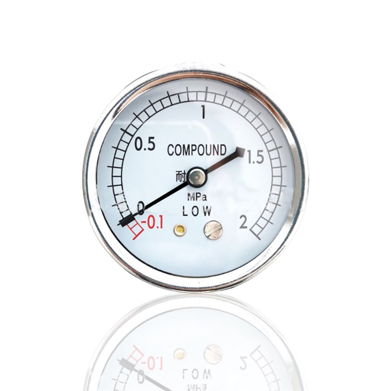 空压机压力表轴向带前边压力表面板式压力真空表Y60ZT -0.1~2MPA