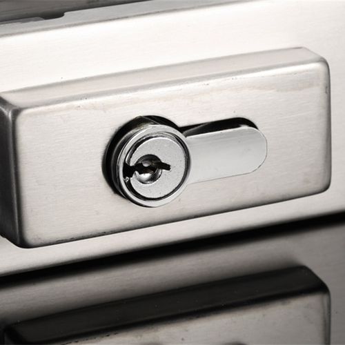 无框玻璃门地锁门夹锁打孔双开门地弹簧地插销上下夹玻璃门锁拉丝