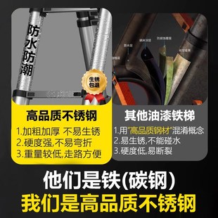 伸缩梯子升降工程梯铝合金家用伸缩不锈钢7直梯折叠人字梯多功能