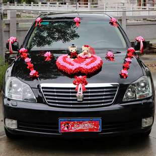 饰车头花森系全套装 主婚车婚车装 结婚车队用品简约头车花车布置