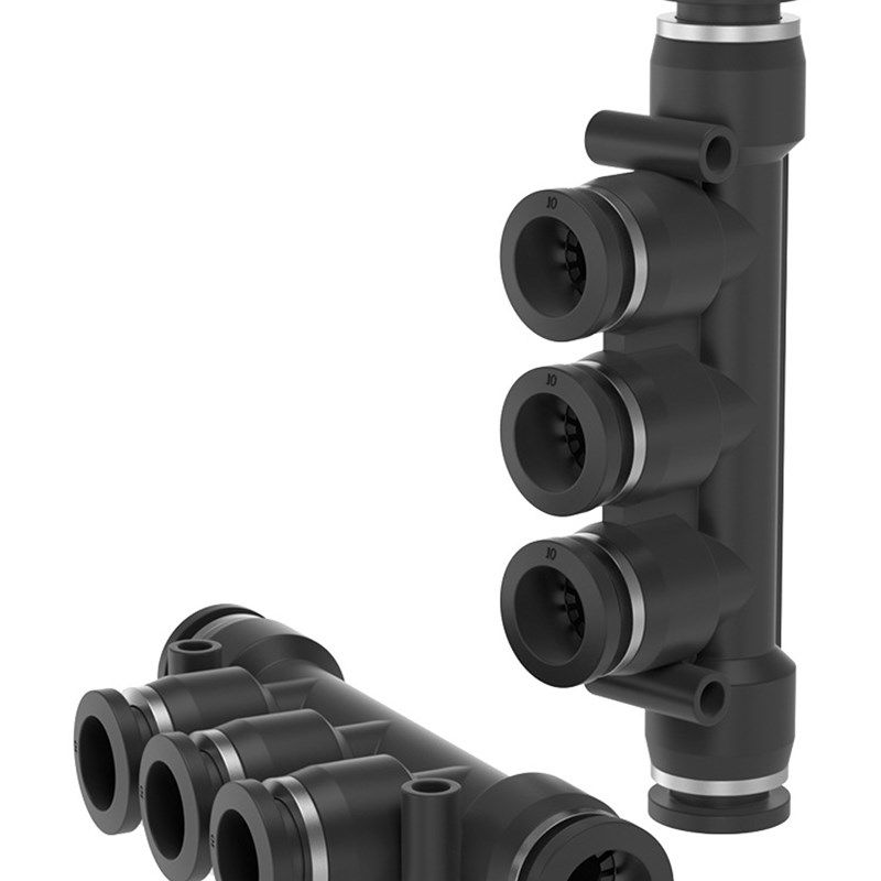 TPM朝日气动快速气管快插接头u塑料快插PK4/6/8/10五通外径100只