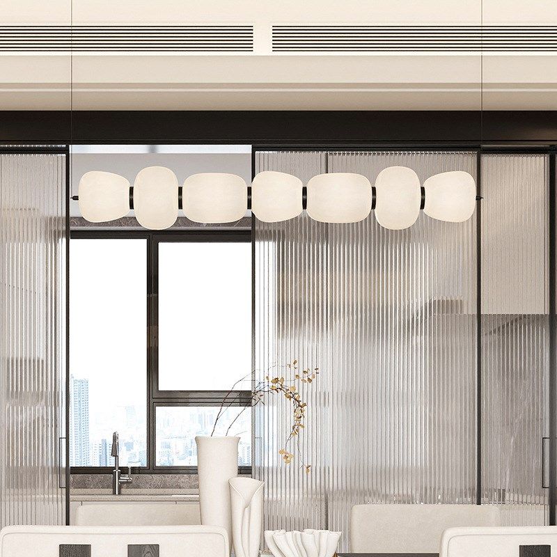 意大利设计师餐厅吊灯新款现代z简约高端书桌吧台长条桌岛台玻璃