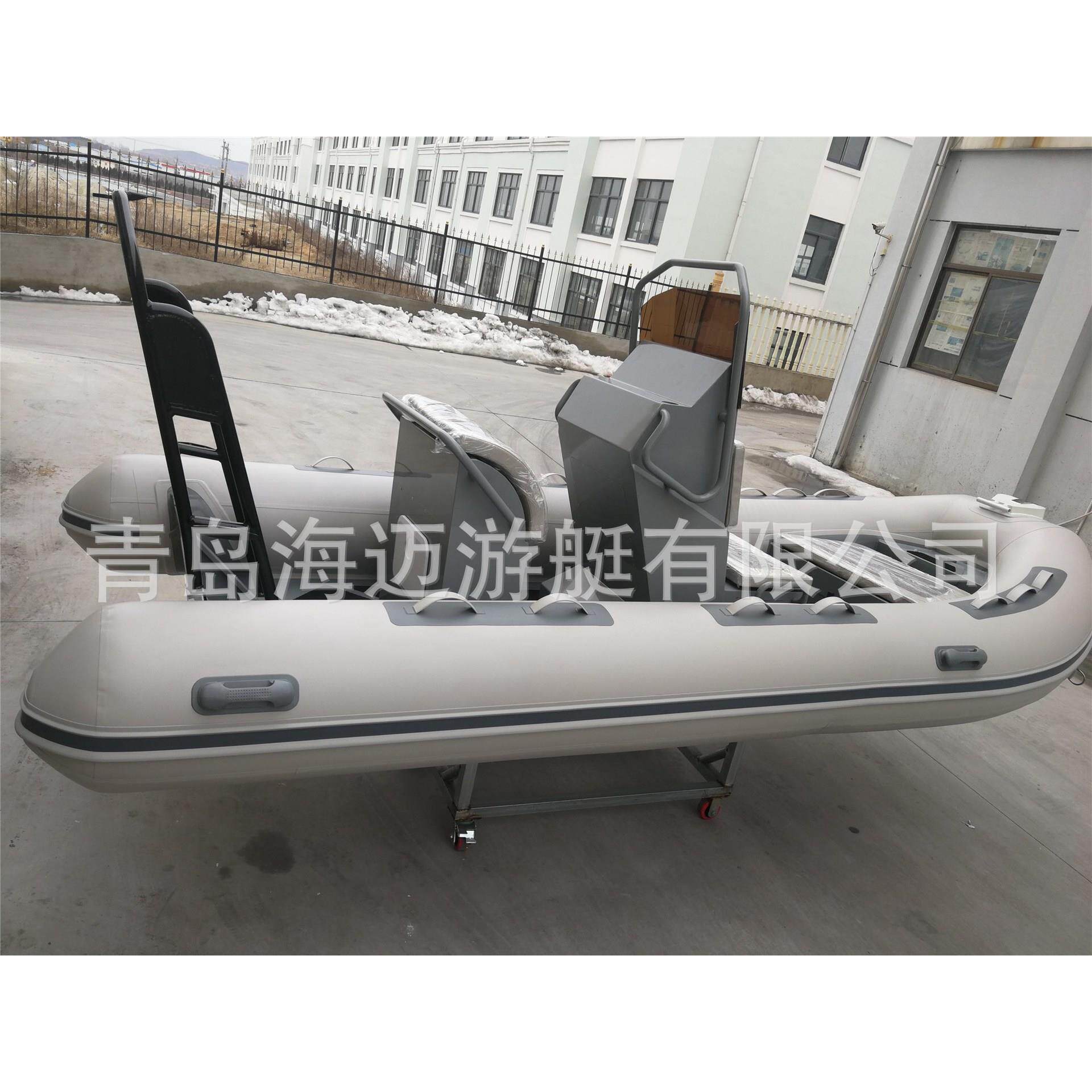 海迈4.2米铝镁合金底壳充气船 渔业海钓钓鱼艇 硬底PVC橡胶艇