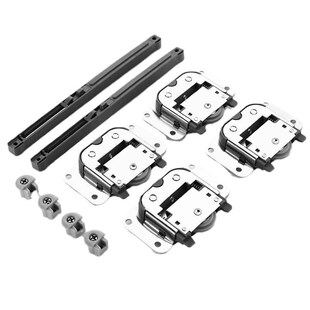 侧板地轮卫生间镜柜滑轮推拉门滑轨防脱轨下轨道木门双.向阻尼简