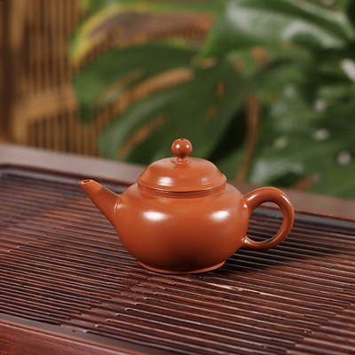 潮州手拉壶三杯全手工制作工夫小茶壶鸡蛋黄水平T壶朱泥壶冲茶罐