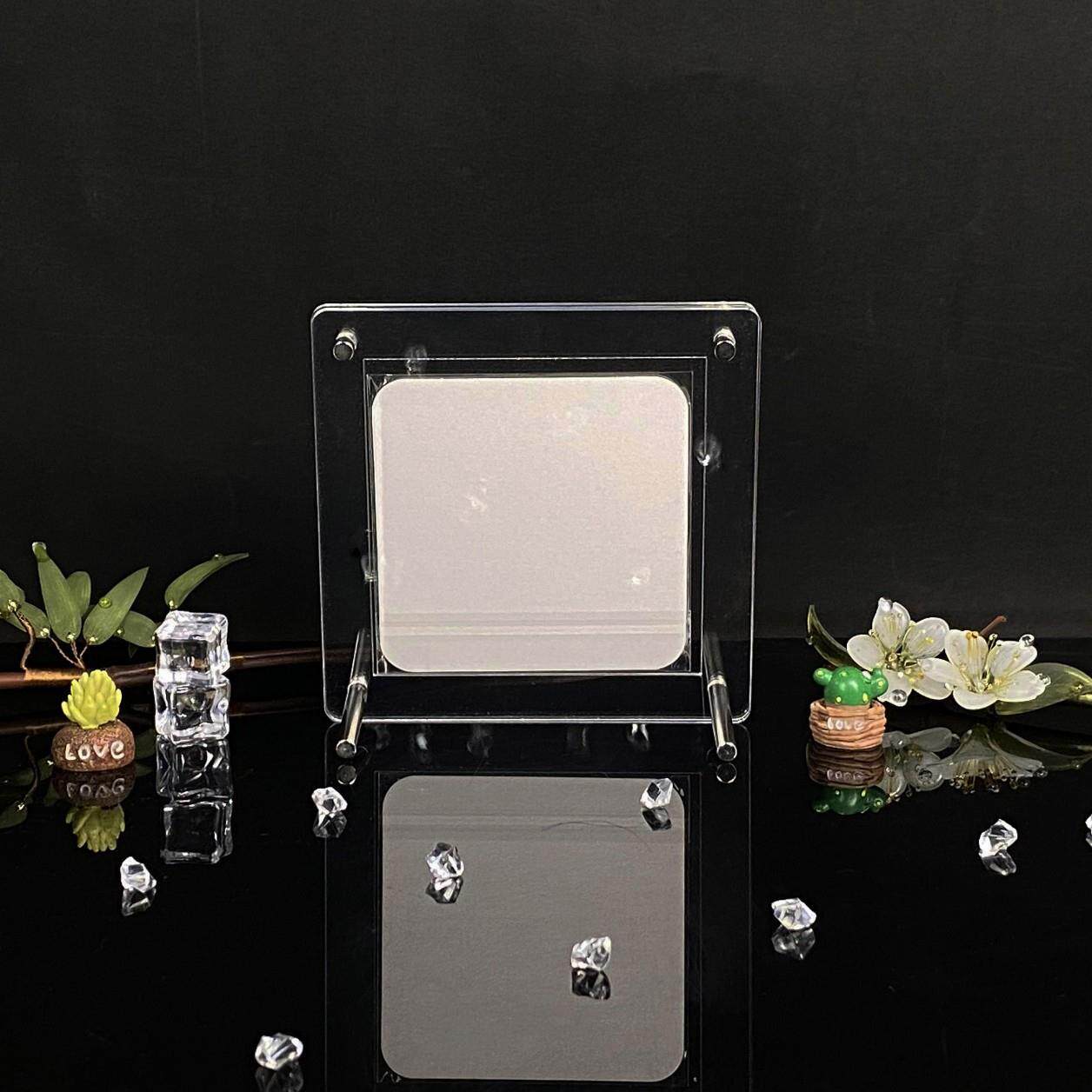 杯垫谷美亚克力收纳圆形方形通用相框谷子展示架保护盒咕卡多尺寸