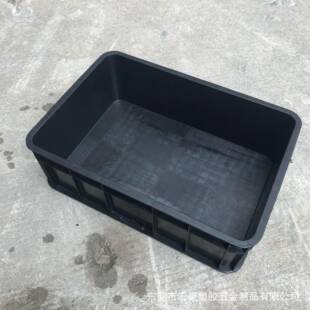 425 加厚带盖防静电615 150mm周转收纳箱PP黑色ESD防静电塑料胶筐