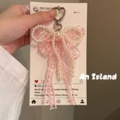 ins芭蕾女孩蕾丝蝴蝶结挂件新款 百搭 包包挂链钥匙扣挂饰夏季