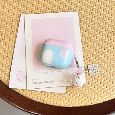 可爱ins狗狗小房子Airpods无线蓝牙耳机套可爱适用airpods2代/3代保护套小众甜美pro2/pro3新款个性创意女款