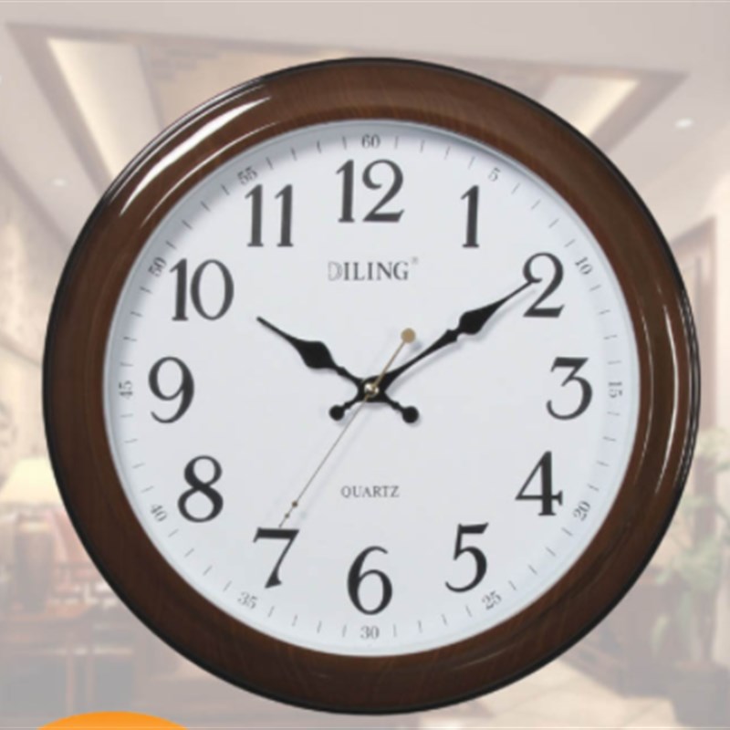 时尚家居客厅卧室挂钟静音钟表电子钟 迪翎石英钟挂钟墙钟6120
