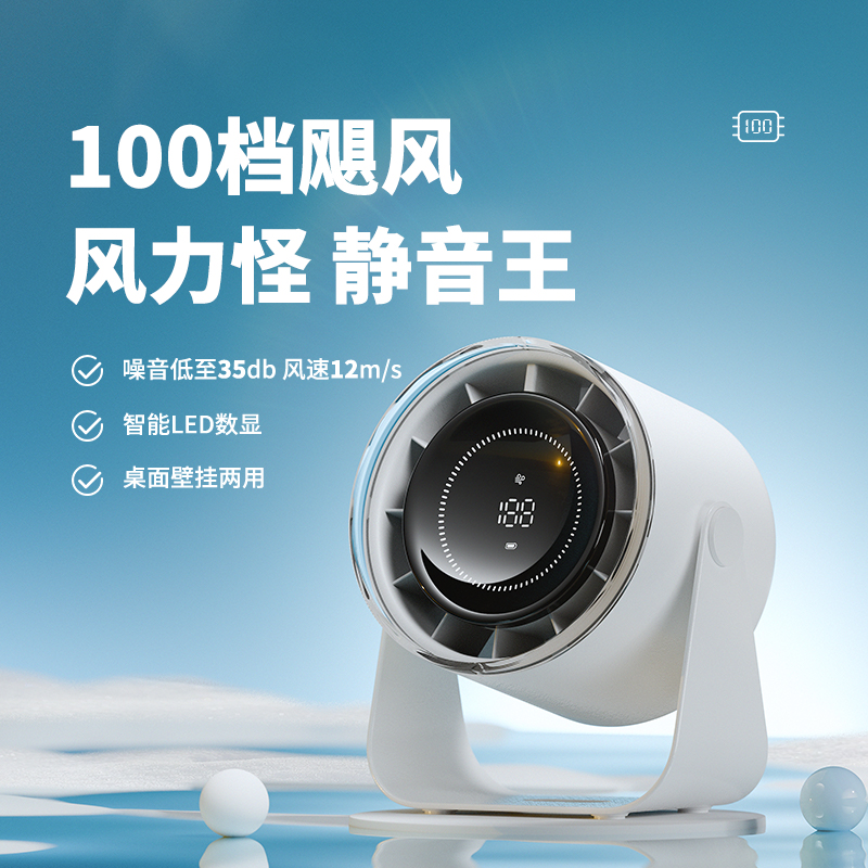 sanhuo叁h活小风扇桌面小型usb充电风扇静音办公室桌上宿舍厨房超