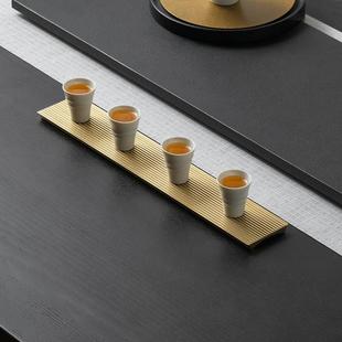 桌面功夫茶杯架收纳茶道轻奢高级感茶具沥水铝茶托茶盘晾杯垫杯托