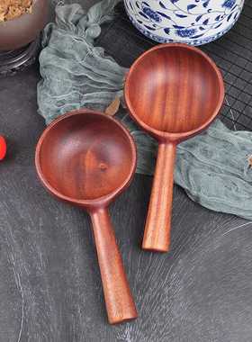 井柏然韩国吃播 boki同款勺子 特大号吃饭木勺网红手拿接菜勺水漂