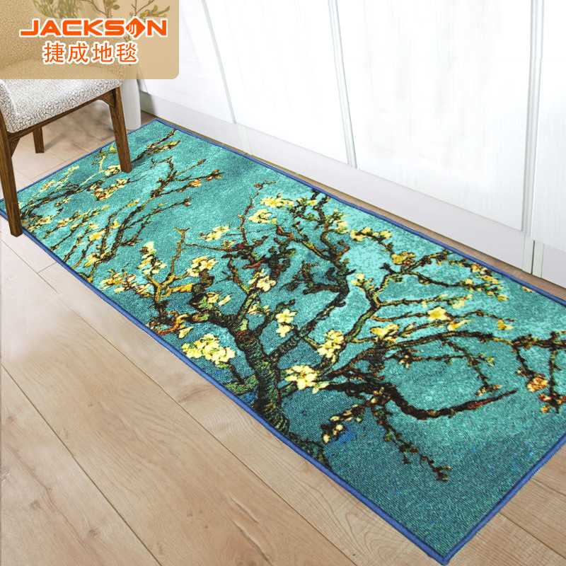 捷成地毯地垫梵高星空向日葵厨房地垫床边毯入门垫防滑垫