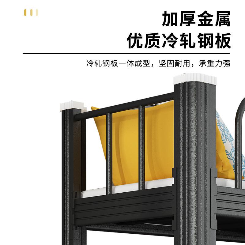 上下铺铁架床学生宿舍员工工地双层高低架子双人寝室公寓单人铁床