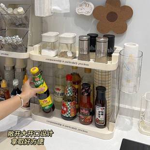 多功台QUA能放油盐酱醋调味料品 厨房调料层置物架家用面双窄纳款