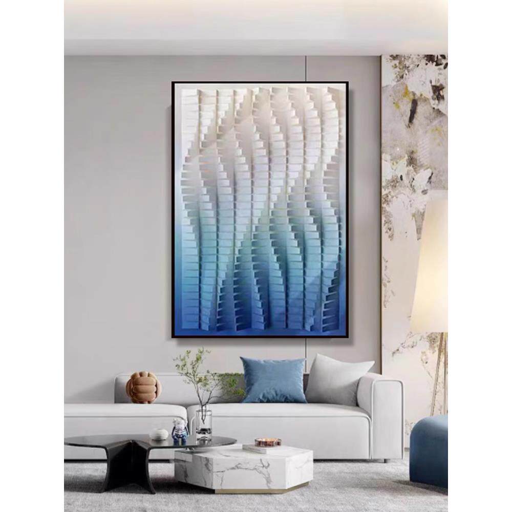 木雕立体现代挂画简约装饰画样板房浮雕肌理壁画沙发背景客厅卧室