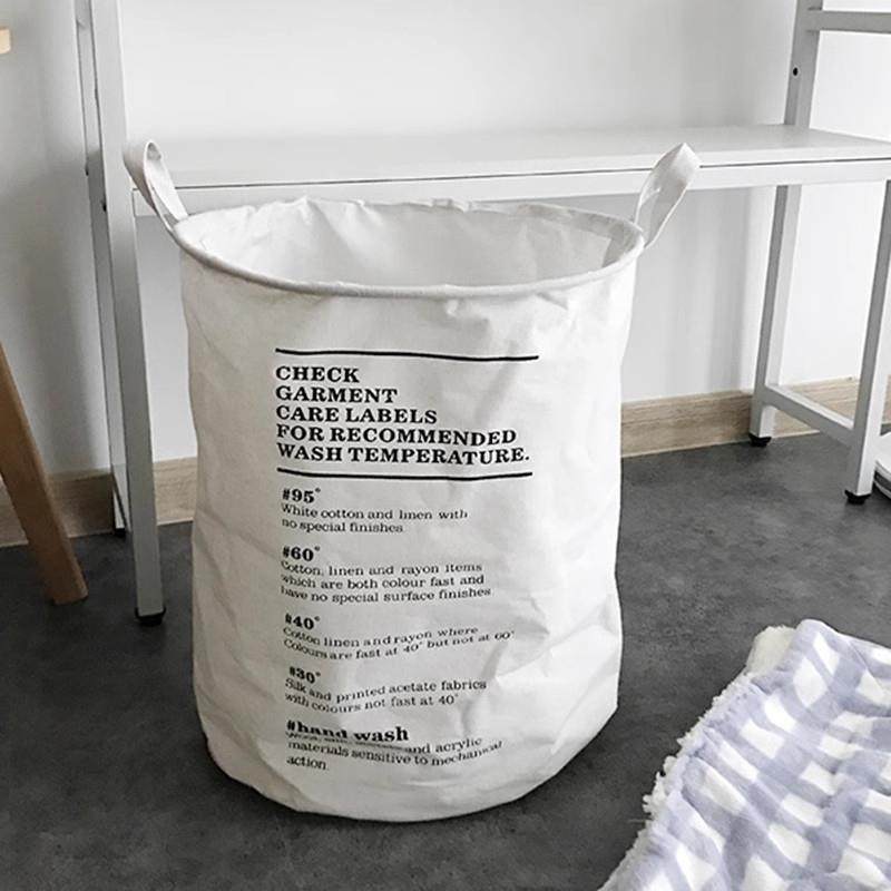 卡通ins简约可爱极简风英文家居脏衣篮收纳桶防水棉麻帆布框学生,收纳整理,脏衣篮,淘宝优惠券,粉丝福利购,淘宝优惠卷
