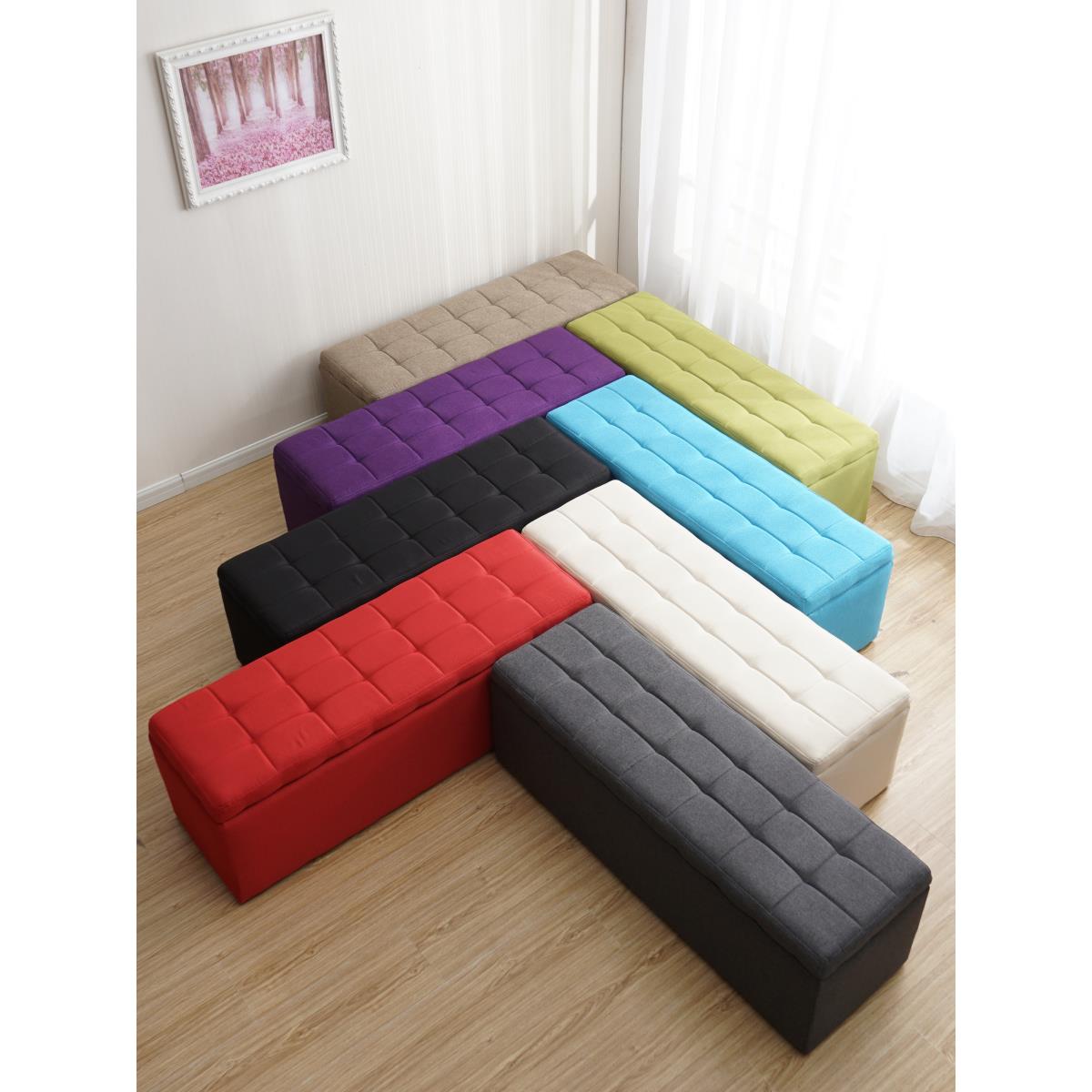 收纳凳子储物凳可坐布艺沙发凳长条凳软包换鞋凳试衣间凳子服装店