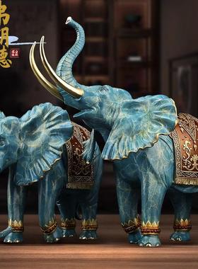 弗朗德吉象临门铜家居客厅玄关吸水招财大象摆件乔迁装饰开业礼品