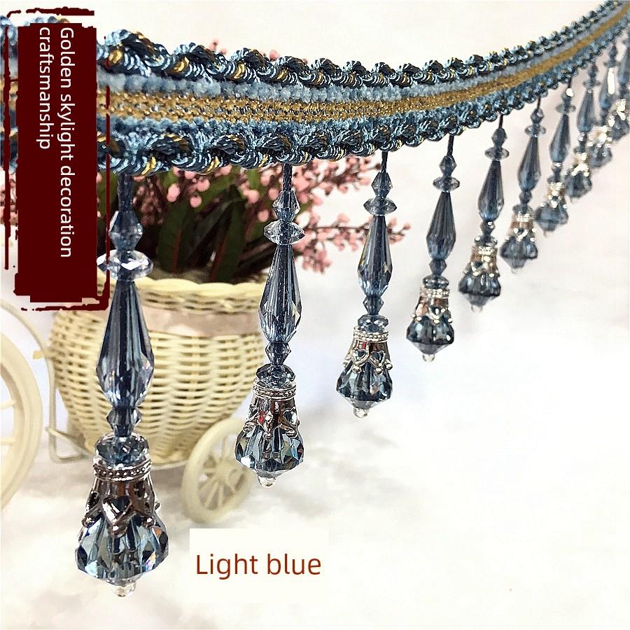 锦天 新款水晶窗帘珠子花边 畅销款门帘灯罩辅料配件工厂现货直销