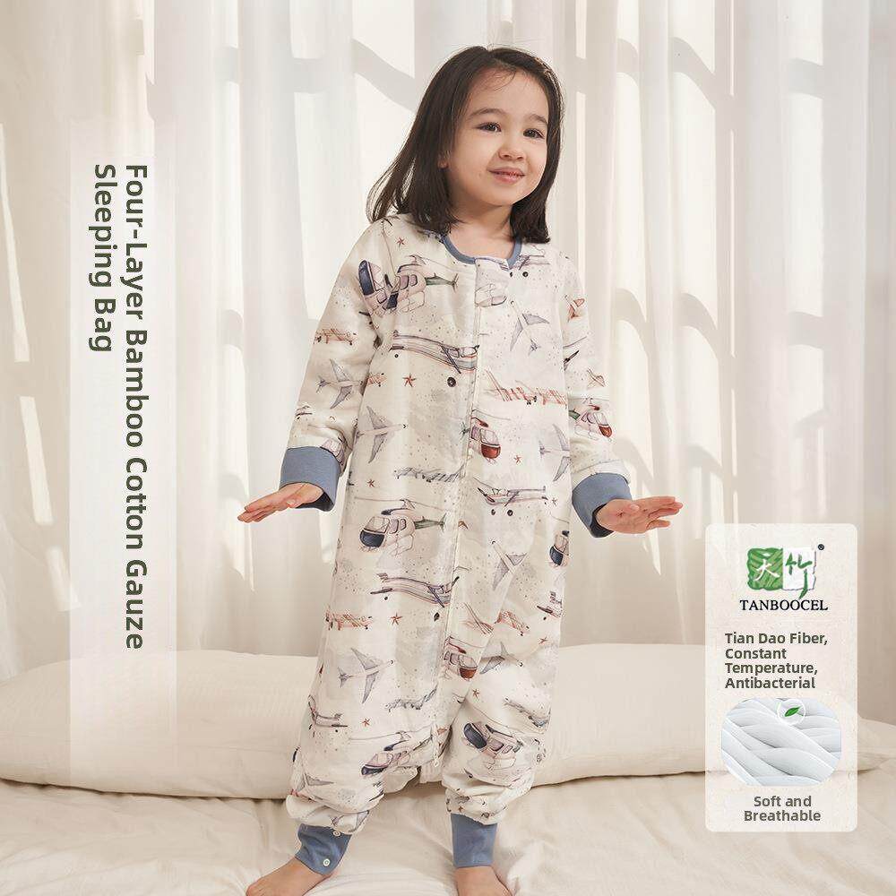 婴幼儿分腿四层竹棉纱布睡袋,春秋四季睡袋
