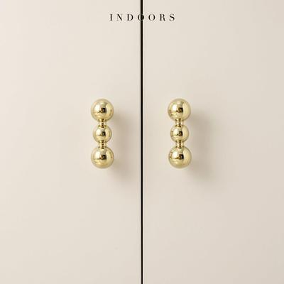 indoors法式轻奢原创设计金色柜门把手衣柜鞋柜抽屉球形黄铜拉手