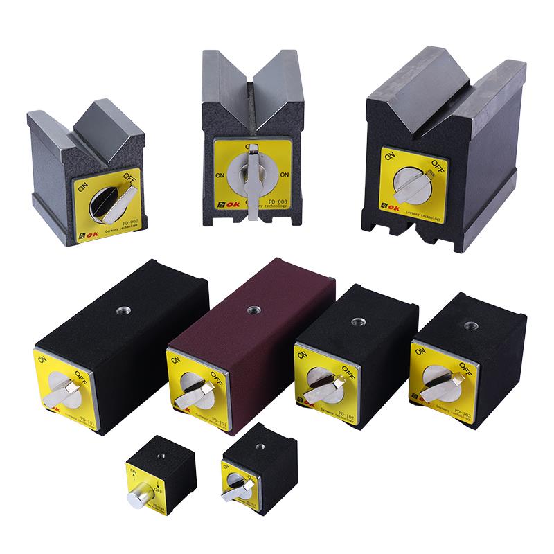PDOK强力开关磁力座磁性表坐V型槽块自动化设备监控视觉支架底座