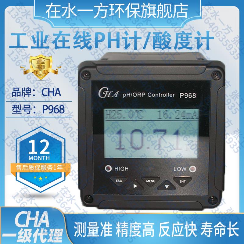 P968线上式PH计仪表酸度计ORP计污水处理工业PH/ORP控制器PH电极