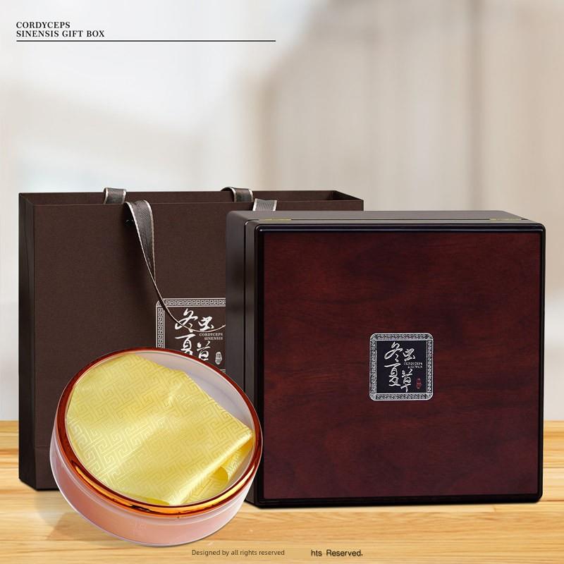 新冬虫夏草包装盒100g 250g那曲冬虫夏草礼盒冬虫夏草礼盒空盒翻